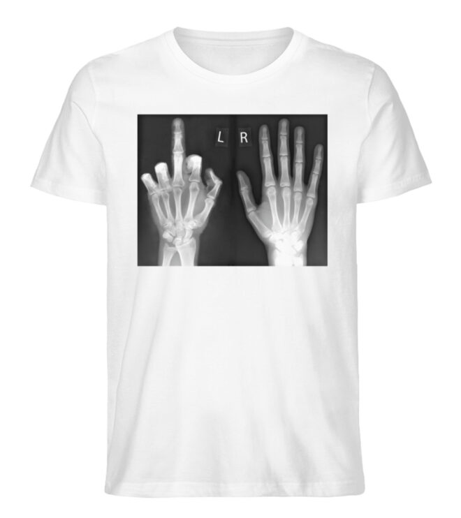 Herren T-Shirt X-Ray Röntgen Stinkefinger - Herren Premium Organic Shirt-3