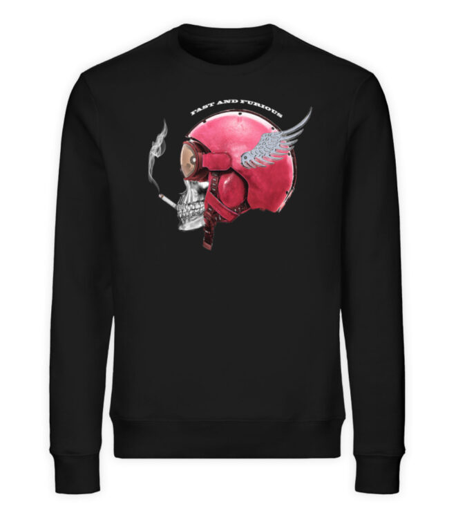 Herren Bio Sweat-Shirt Biker Skull - Unisex Organic Sweatshirt-16